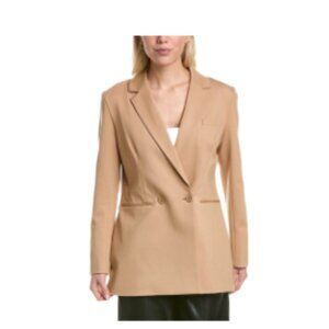 BCBGMAXAZRIA Women's Relaxed Double Breasted Blazer-CAMEL Size XXS